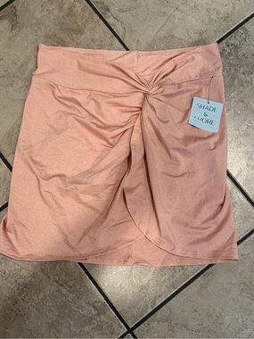 Shade & Shore Women's Pink Twist-Front Swim Cover Skirt